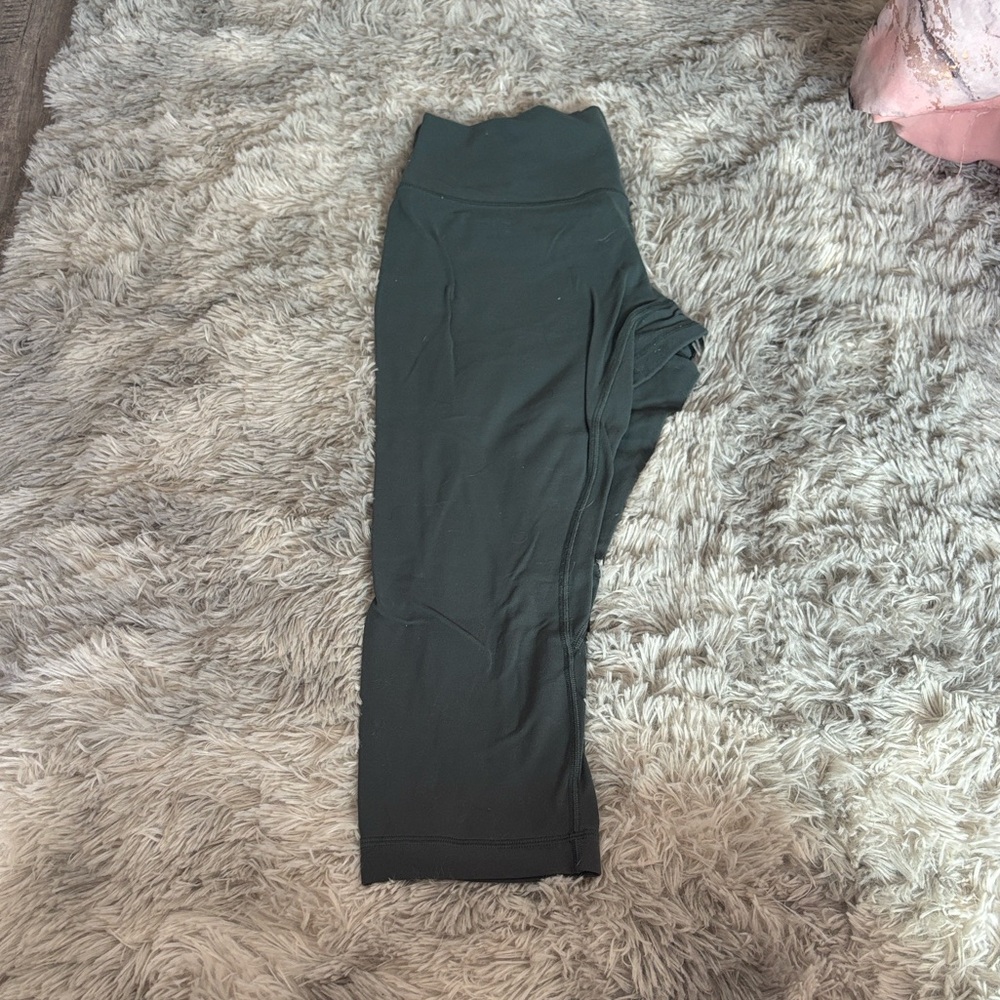Dark Green Cropped Lululemon Align Leggings